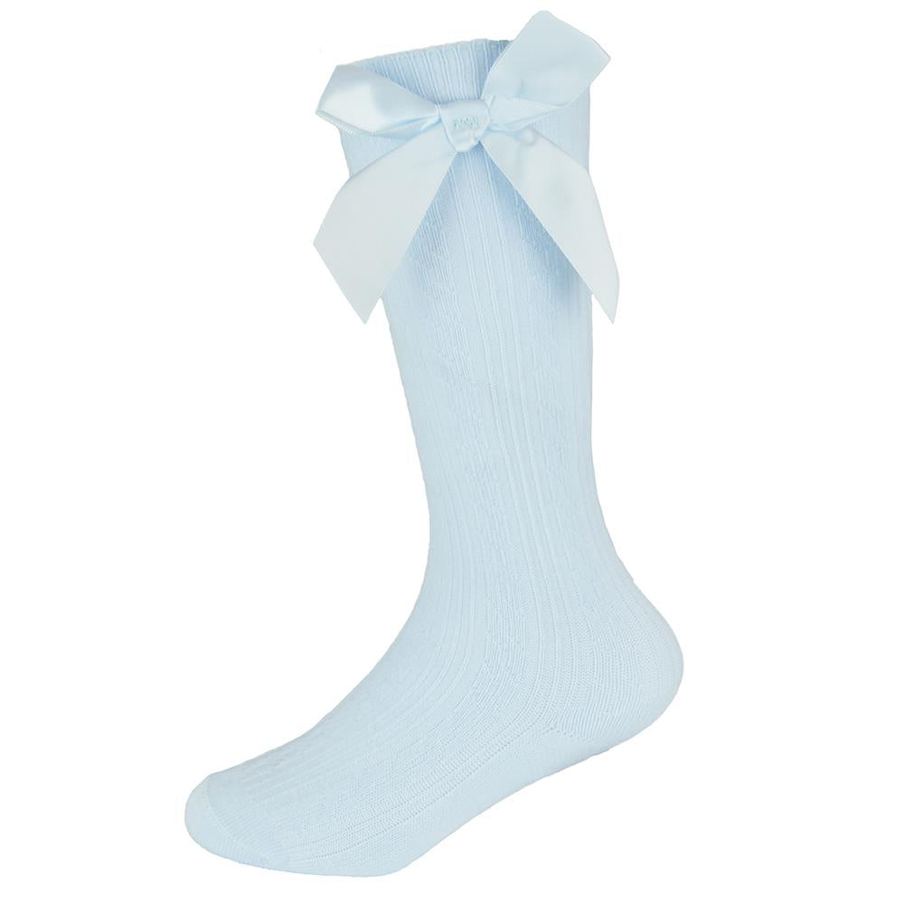 Infant Baby Girls Knee High Socks with Ribbon Bow Kids Newborn Footwear Socks
