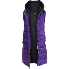 Kids Girls Oversized Gilet Long Line Hooded Quilted Jacket Long Sleeveless Coat