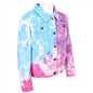 Kids Girls Fashion Denim Multi Color Tie Dye Printed Jacket Jeans Long Sleeve