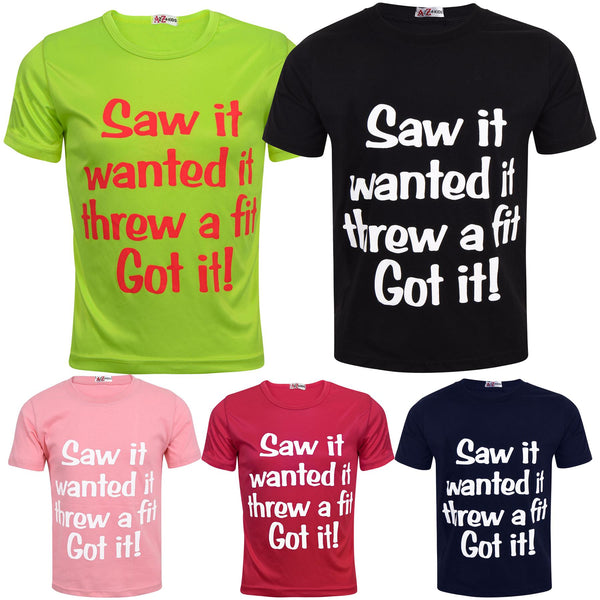 Kids Girls T Shirts Saw It Printed Summer Fashion Tank Top & Tees Age 2-13 Years