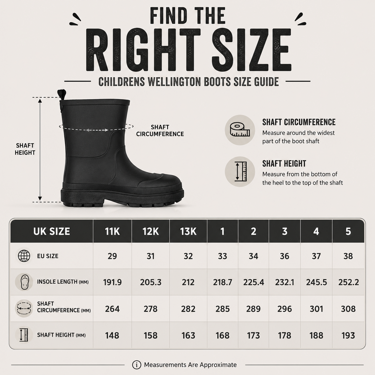 Kids Girls Wellington Wellies Non-Slip Waterproof Lightweight Rain Boots