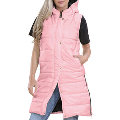 Ladies Oversized Gilet Long Line Style Jacket Long Sleeveless Fashion Women Coat