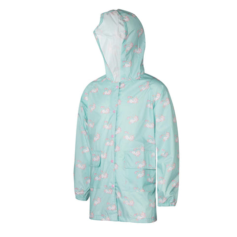 Kids Girls Unicorn Raincoat Wind Resistant Lightweight Hooded Waterproof Jackets