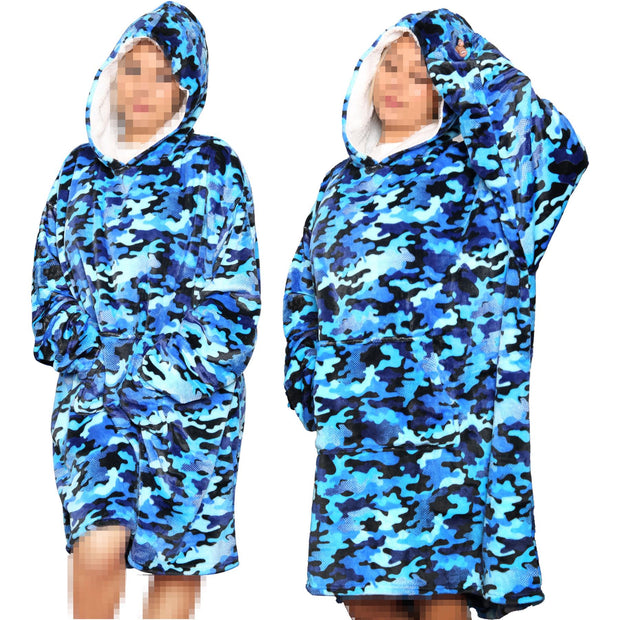 A2Z Unisex Mens Ladies Oversized Kangaroo Pocket Hooded Animal Wearable Blanket