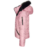 A2Z 4 Kids Quilted Puffer Coat Padded Puffer Jacket Baby Pink Faux Fur Collar Detachable Hood New Winter Fashion For Girls Age 3-4, 5-6, 7-8, 9-10, 11-12 & 13 Years