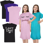 A2Z 4 Kids Girls Night Dress Nightgown Sleepwear Nightie Short Sleeve Nightwear Nighty for Kids 5 6 7 8 9 10 11 12 13 14 Years - A2Z 4 Kids