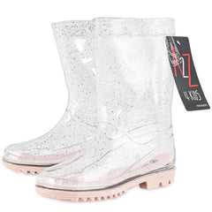 A2Z 4 Kids Girls Clear PVC Rain Boot Gumboot Wellington Boots Waterproof Wellies