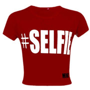 KIDS GIRLS NEW SEASON " # SELFIE " PRINTED CROP TOP T SHIRT 7 8 9 10 11 12 13 Yr
