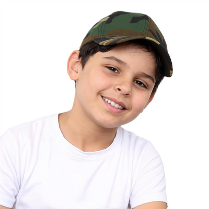Boys True Camo Baseball Cap Kids Cotton Adjustable Summer Peak Hat Age 3-12
