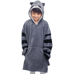 Kids Girls Boys Oversized Hoodie Snuggle Blanket Super Soft Warm Fleece 3-13 Yrs