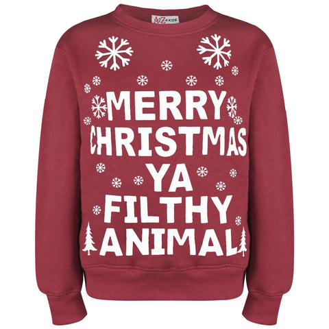 Girls Boys Merry Christmas Jumper Xmas Holiday Crewneck Sweatshirt Pullover Top