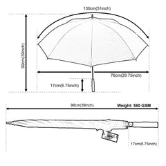 A2Z Stick Umbrella Walking Umbrellas Sun Rain UV Protection Brolly 107cm Canopy