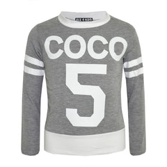 Girls Top Kids COCO 5 Print Trendy Crop Top & Fashion Legging Set Age 7-13 Years