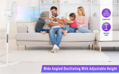 A2Z Pedestal Fan 16 Inch 3-Speed Setting Tilt Angled Oscillating Living Room Fan