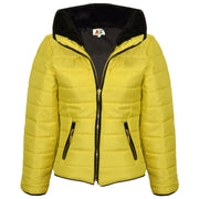 Girls Jacket Kids Padded Mustard Puffer Buble Fur Collar Quilted Warm Thick Coat