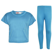 A2Z 4 Kids Girls Top Kids Plain Color Stylish Crop Top & Fashion Legging Set New Age 7 8 9 10 11 12 13 Years - A2Z 4 Kids