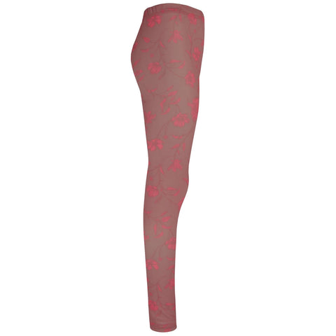 Kids Girls Legging Salmon Pink Floral Soft Stretchy Comfortable Summer Bottoms