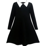 A2Z 4 Kids Girls Swing Dress Long Sleeves Peter Pan Collar Party Fashion Flared Dress Kids Gothic School Girl Uniform Dresses Age 5-6 Years, 7-8 Years, 9-10 Years, 11-12 Years And 13 Years - A2Z 4 Kids