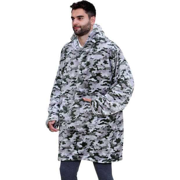 A2Z Unisex Mens Ladies Oversized Kangaroo Pocket Hooded Animal Wearable Blanket
