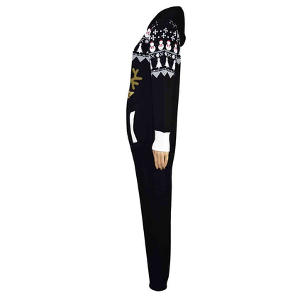 Kids Girls Boys Novelty Christmas Reindeer Print Fleece Onesie All In One Jumpsuit Attire Age 5-13 Years