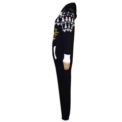 Kids Girls Boys Novelty Christmas Reindeer Print Fleece Onesie All In One Jumpsuit Attire Age 5-13 Years