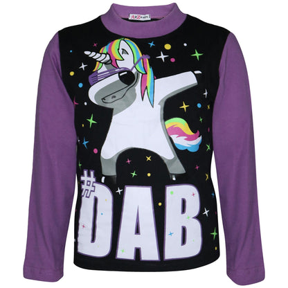 Kids Girls Pyjamas Dabbing Unicorn #Dab Floss Lounge Wear Nightwear PJS 5-13 Yrs