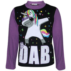 Kids Girls Pyjamas Dabbing Unicorn #Dab Floss Lounge Wear Nightwear PJS 5-13 Yrs