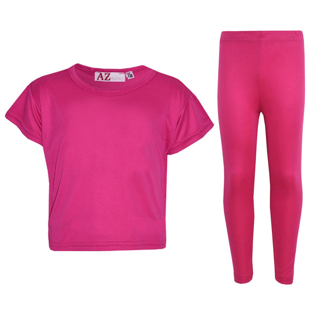 A2Z 4 Kids Girls Top Kids Plain Color Stylish Crop Top & Fashion Legging Set New Age 7 8 9 10 11 12 13 Years - A2Z 4 Kids