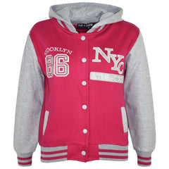 A2Z 4 Kids Girls Boys Baseball NY ATHLETIC Hooded Trending Jacket Age 5-13 Years