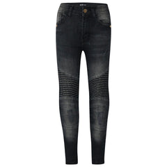 Kids Boys Stretchy Jeans Ripped Drape Panel Denim Pants Trousers New Age 5-13 Yr