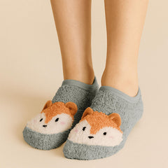 A2Z Ladies 2 Pack Animal Novelty Slipper Socks Non-Slip Winter Warm Cosy Socks