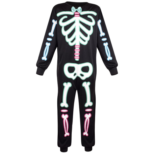 A2Z 4 Kids Boys Skeleton Attire With Bow Tie Halloween Cosplay Onesie For Trick Or Treating - A2Z 4 Kids