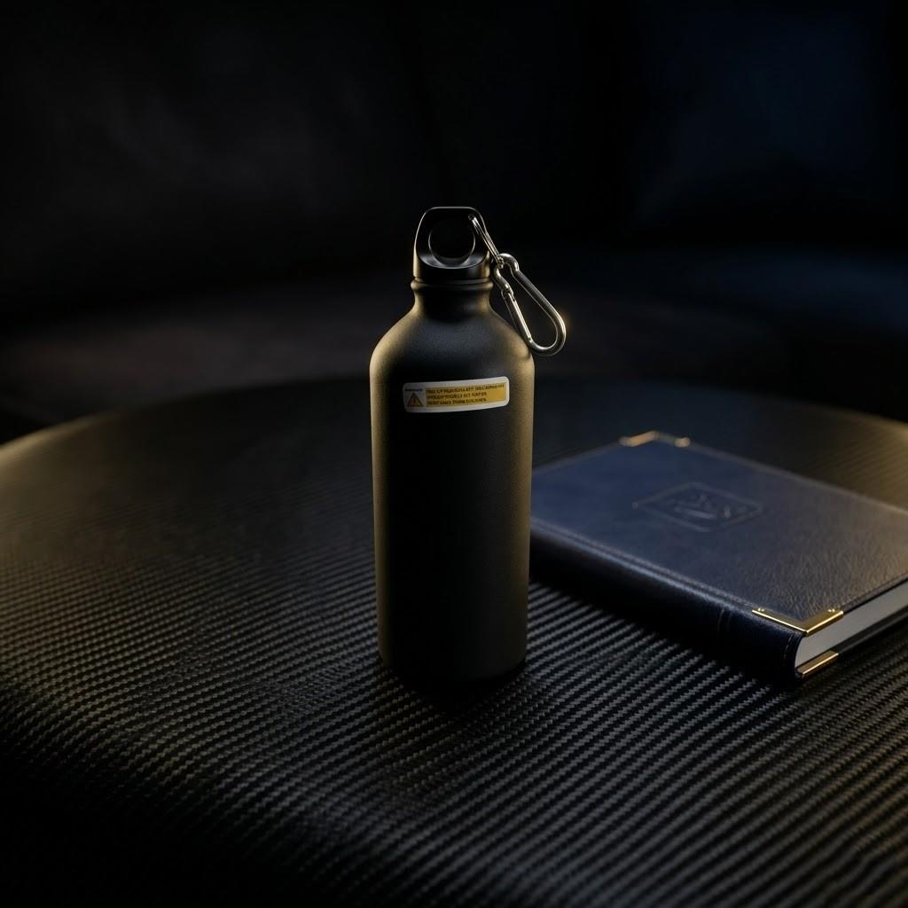 600ml Stainless Steel Water Bottle Matte Black Green Clip Travel Sports Gym