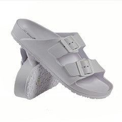 A2Z Womens Open Toe Slides Double Buckle Straps Summer Sandals Beach Pool Slider