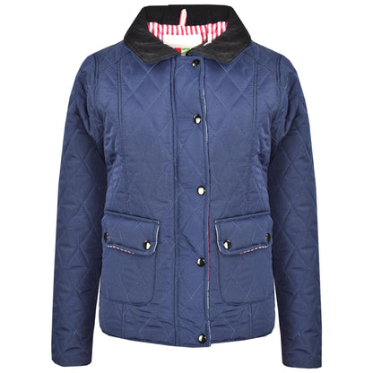 Kids Jackets Girls Quilted Padded Collar Buttoned Zipped Jacket Age 5-13 Years