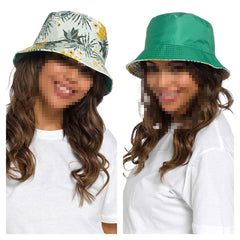 Womens Reversible Bucket Hat Summer Foldable Sun Hat UV Protection For Camping