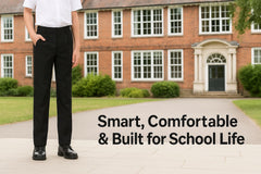 Kids Boys Teens 2 Pack School Uniform Pant Teflon Coated Reinforced Knee Pants