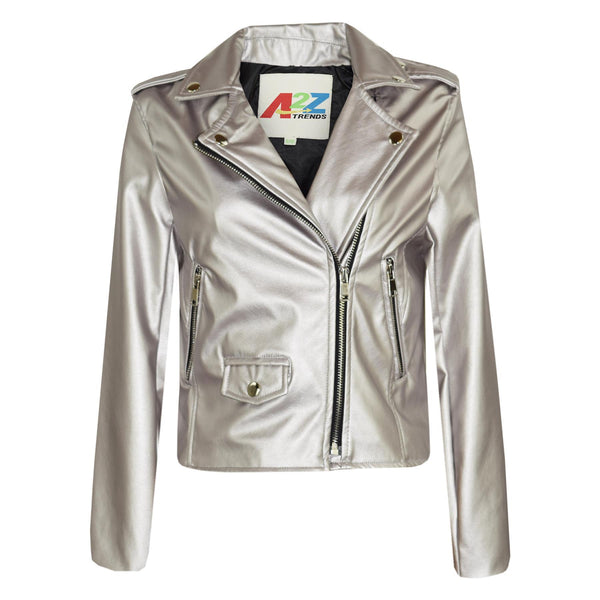 Girls Jackets Kids PU Faux Leather Jacket Zip Up Biker Coat New Age 5-13 Years