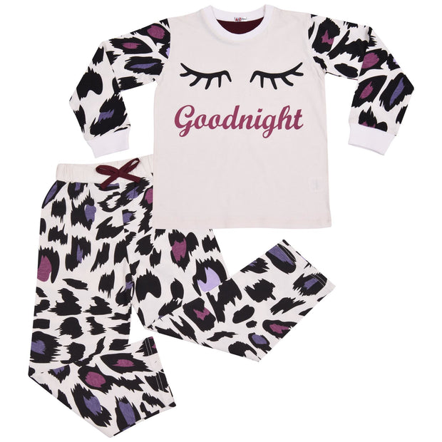 Kids Girls Good Night Print Pyjamas Set - A2Z 4 Kids