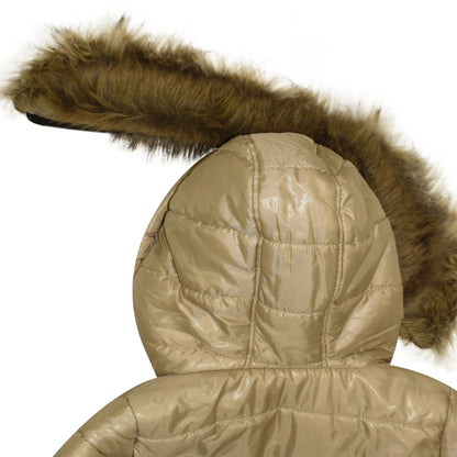 Boys Girls Jackets Kids Maya Faux Fur Hooded Padded Puffer Bubble Coats 5-13 Yrs