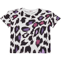 Kids T-Shirt & Shorts Leopard White Set Summer 2 Piece Age 5-13 years