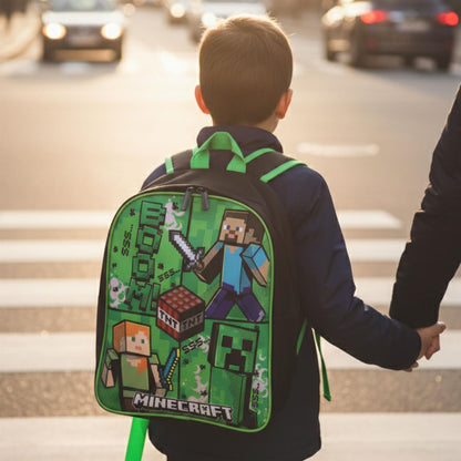 Kids Boys Minecraft Backpack Officially Licensed Back to School Game Over PE Bag