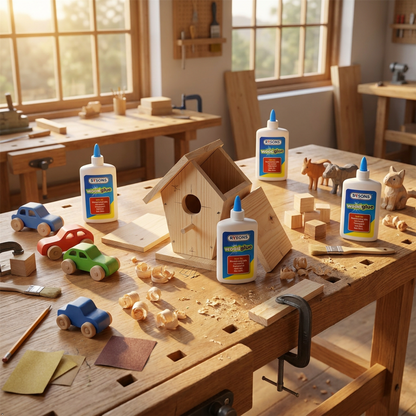 A2Z Wood Glue Strong Bond Adhesive DIY Woodworking Repair Clear Dry Multi Pack