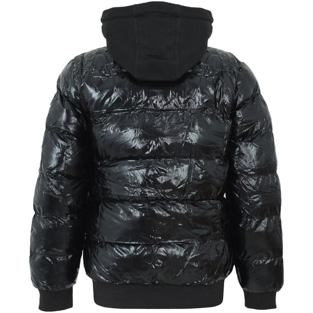 Kids Girls Boys Fashion Shiny Padded Jacket Metallic Wet Look Bubble Coat