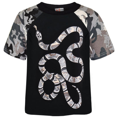 Boys T Shirts Kids Designer's 100% Cotton Snake Print T-Shirt New Age 5-13 Years