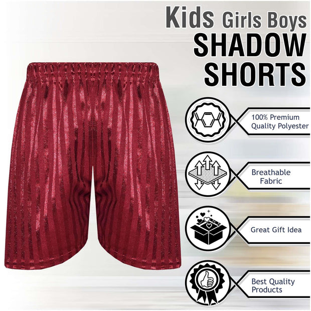 A2Z 4 Kids Shadow Stripe PE Shorts Pack of 2 Football Gym Shorts Age 2-13 Years