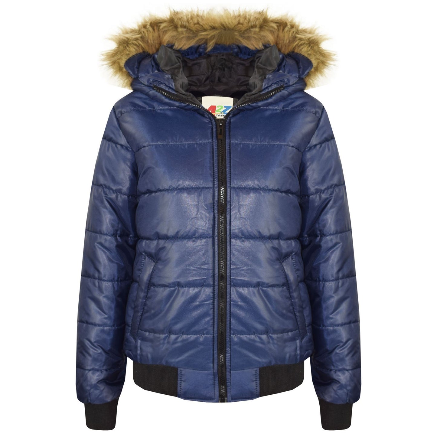 Boys Girls Jackets Kids Maya Faux Fur Hooded Padded Puffer Bubble Coats 5-13 Yrs