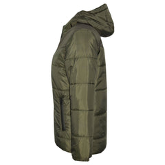 Kids Jacket Girls Boys Padded Olive Puffer Hooded Zipped Coat Warm Thick Coats