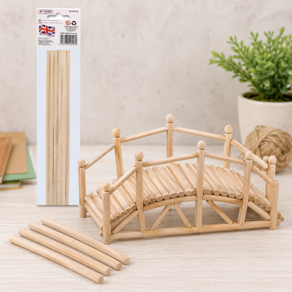 A2Z Wooden Dowels Craft Rods Natural Timber Sticks For Diy Hobby Projects