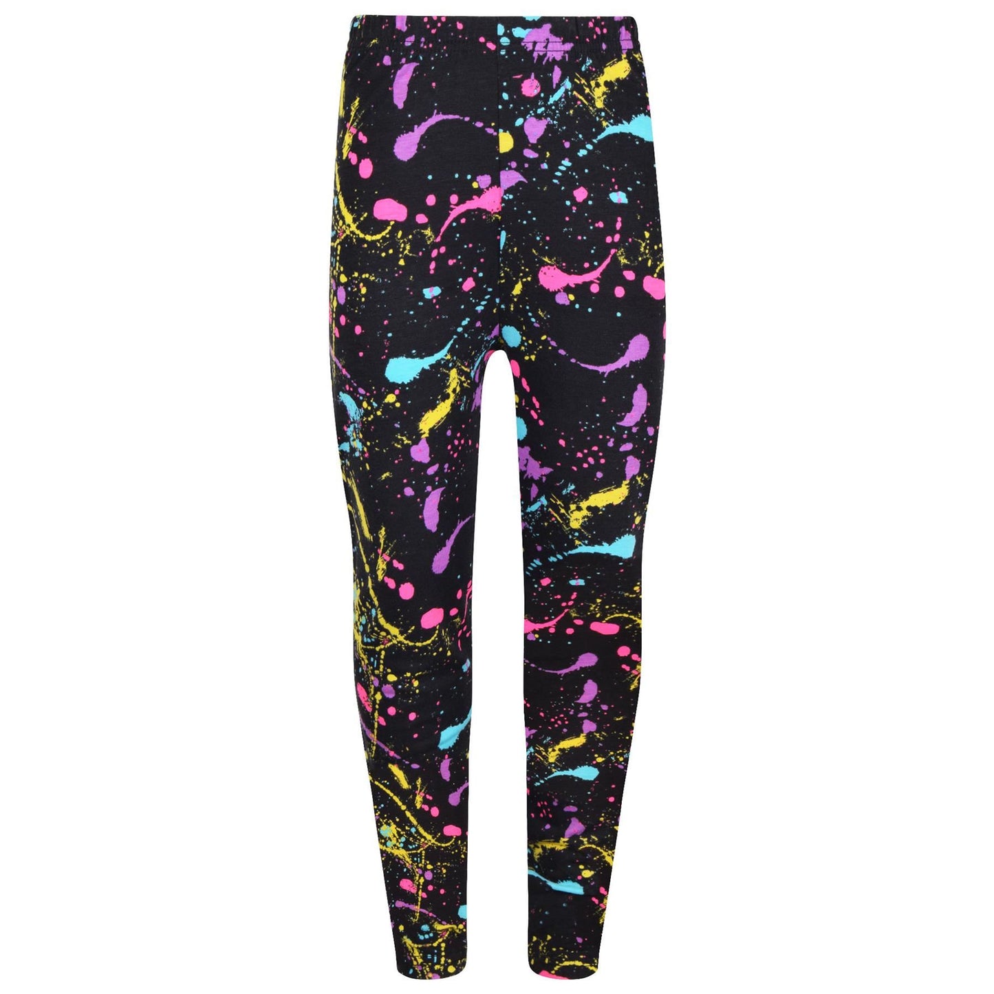 Kids Girls Long Sleeves Black Love Print T Shirt & Splash Legging Outfit Set